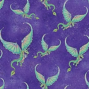 Purple Dragon Enchantment - Donna Antonucci - Benartex - Half Yard