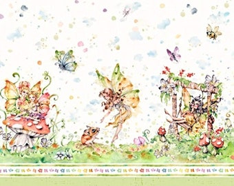 New - Fairy Garden Double Border - P & B Textile - 1 Yard - More Available