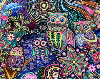 Sahul Land Owls - Oasis Fabrics - Fat Quarter
