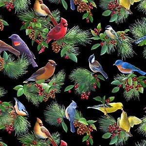 New - Birds & Berries Bird Toss - Elizabeth Studio - Yardage and More Available