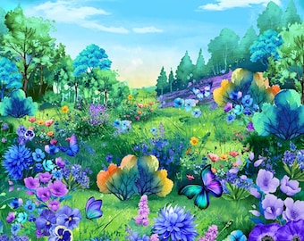 New - Meadow Bloom - Timeless Treasures - Panel 24" - More Available