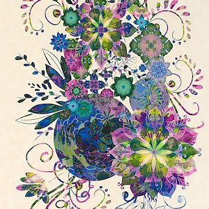 Venice Jewel Floral - Christiane Marques - Robert Kaufman - 1 Panel (24") - More Available