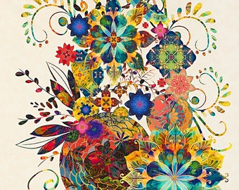 Venice Floral - Christiane Marques - Robert Kaufman - 1 Panel (24&quot;) - More Availale