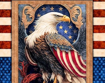 American Spirit Eagle - Morris Creative - QT Fabrics - 1 Yard Panel - More Available