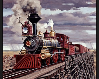 Locomotora Wyoming - Wind River Studios - Panel de 1 yarda