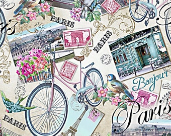 Paris Postcards - Timeless Treasures - Fat Quarter