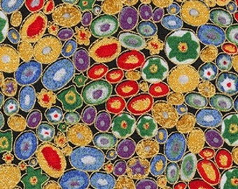 Gustav Klimt Millefiori Cirkels Metallic - Robert Kaufman - Half Yard
