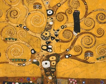 Tree of Life Gold w/Metallic - Gustav Klimt - Robert Kaufman - 1 Panel (24&quot;) - More Available - Out of Print