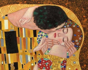 The Kiss - Gustav Klimt - Robert Kaufman - 1 Panel (24 &quot;) - More Available