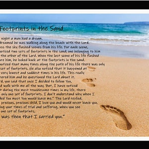 Footprints in the Sand - 1 Yard Panel - More Available