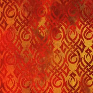 Celtic Red Dragon Flames - In the Beginning - Jason Yenter - 1 Yard - More Available - By the Yard