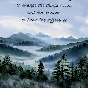 New - Misty Serenity Prayer - Timeless Treasures - Panel (24") - More Available