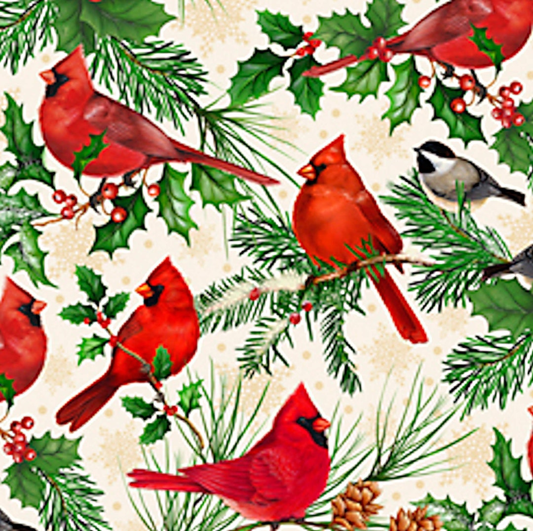 Christmas Cardinals Liza Bea Quilting Treasures 1 Yard More Available ...