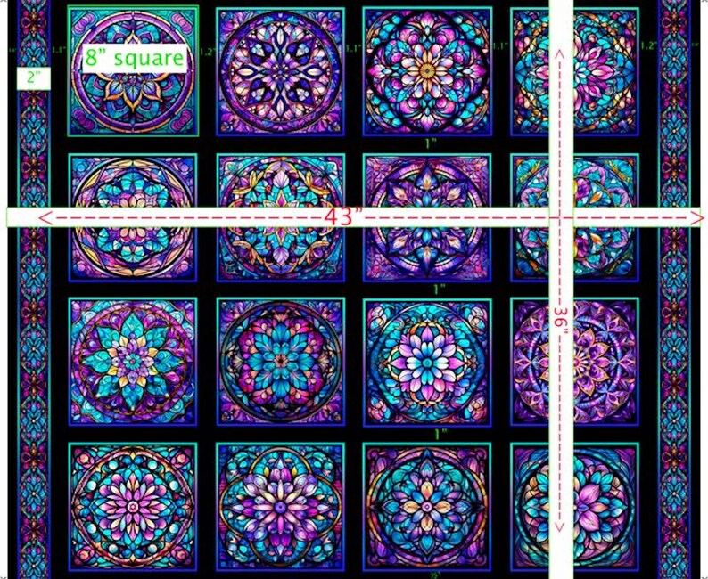 New - Royale Stained Glass Blocks - Morris Creative - QT Fabrics - 1 ...