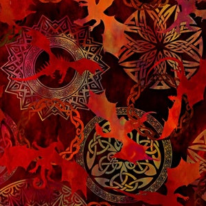 Celtic Red Flying Dragon Toss - In the Beginning - Jason Yenter - 1 Yard and More Available