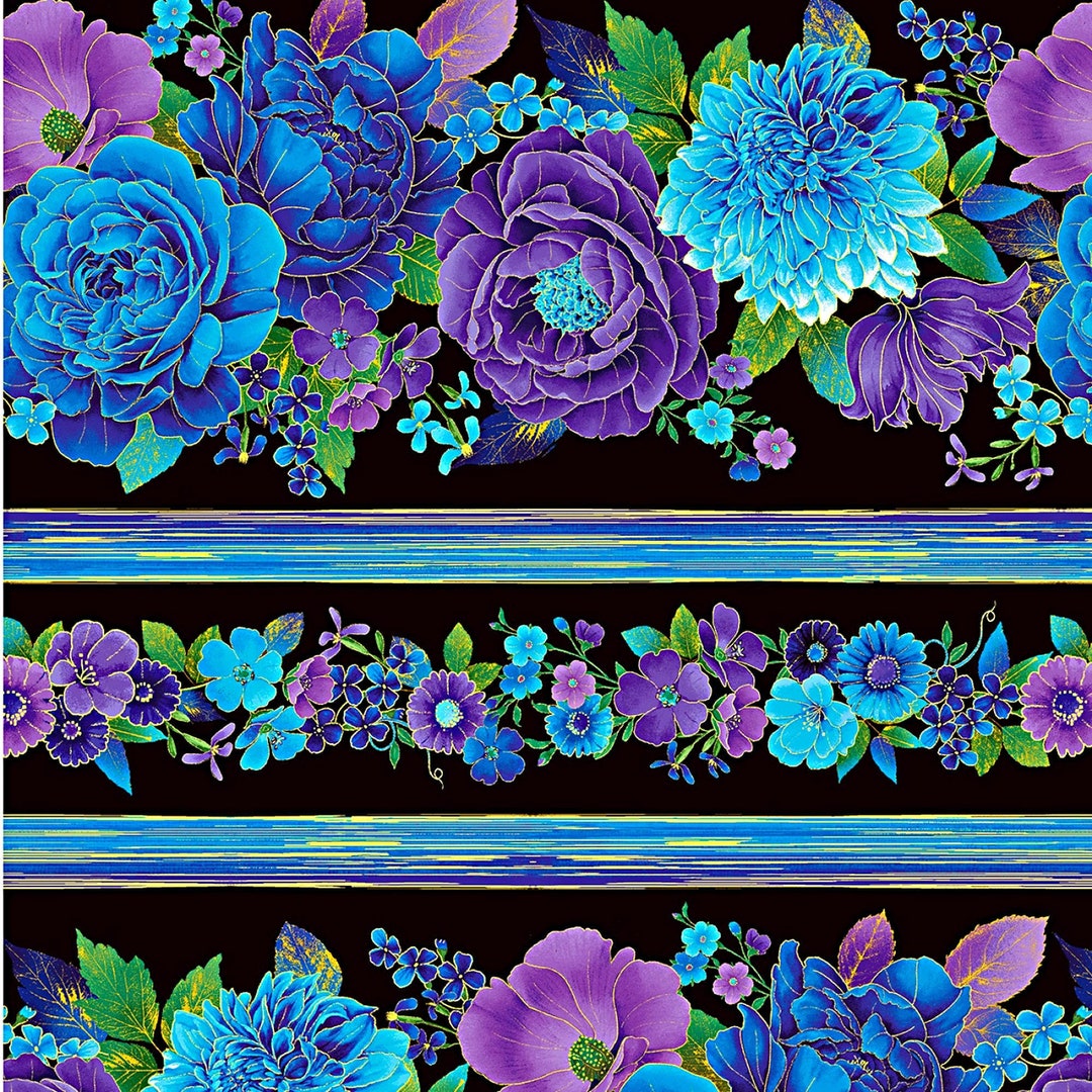 Utopia Florals Stripe Timeless Treasures .75 Yard 28 - Etsy