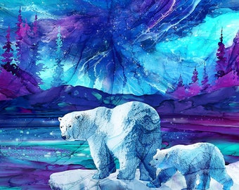 New - Illuminations Polar Bear - Deborah Edwards Melanie Samra - Northcott - 1 Panel (30") - More Available