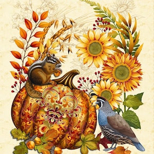 Neu - Herbstfelder Kürbis Panel - Art Loft - Studio E - 1 Yard Panel - Mehr verfügbar