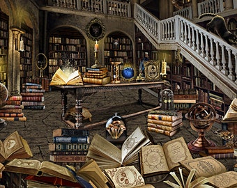 Mystic Haunted Library - Timeless Treasures - 1 Yard - More Available