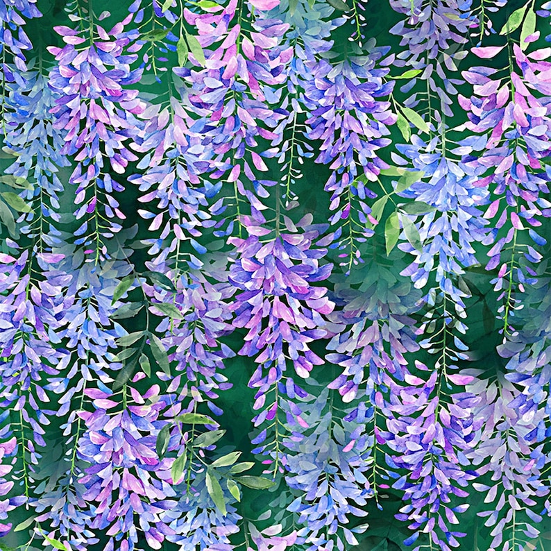 By the Yard New More Available When in Wisteria Digital 1 Yard Hoffman Fabrics