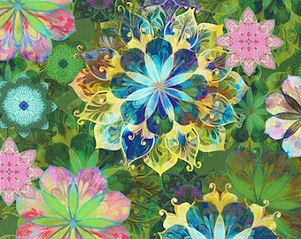 Floral Jardim Verde Veneza - Christiane Marques - Robert Kaufman - Fat Quarter