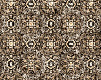 The Ancients Dragons Beige Emblems - In the Beginning - Jason Yenter - 1 Yard -  More Available