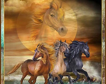 New - Wild Horses - Carol Cavalaris - Quilting Treasures - 1 Yard Panel - More Available