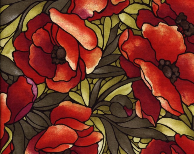 Deco Delight Red Poppy Freedom Fabric London Fat Quarter Etsy