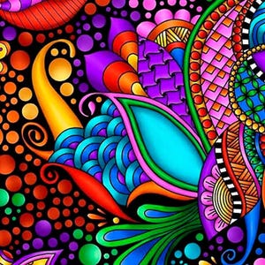 Carnivale Floral Geometric - Debi Payne - Quilting Treasures - 1 Yard - More Available