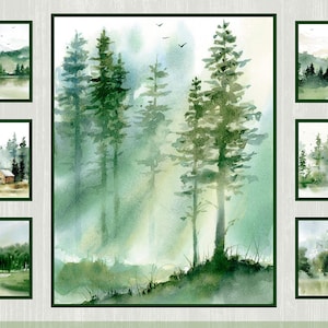 New - Misty Vista Forest - P & B Textiles - Katrina Pete - Panel (24&quot;)