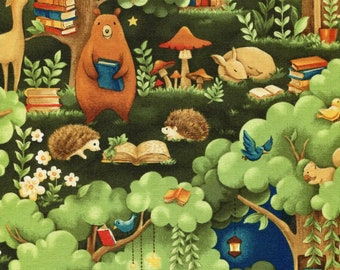 Forest Fables Animal Treehouse - Paintbrush Studio - 1 Yard - More Available - By the Yard