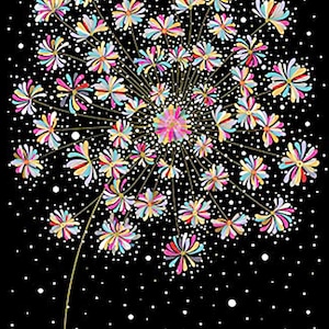 New - Bold Bloom Dandelion - QT Fabrics - 1 Panel (24&quot;) - More Available