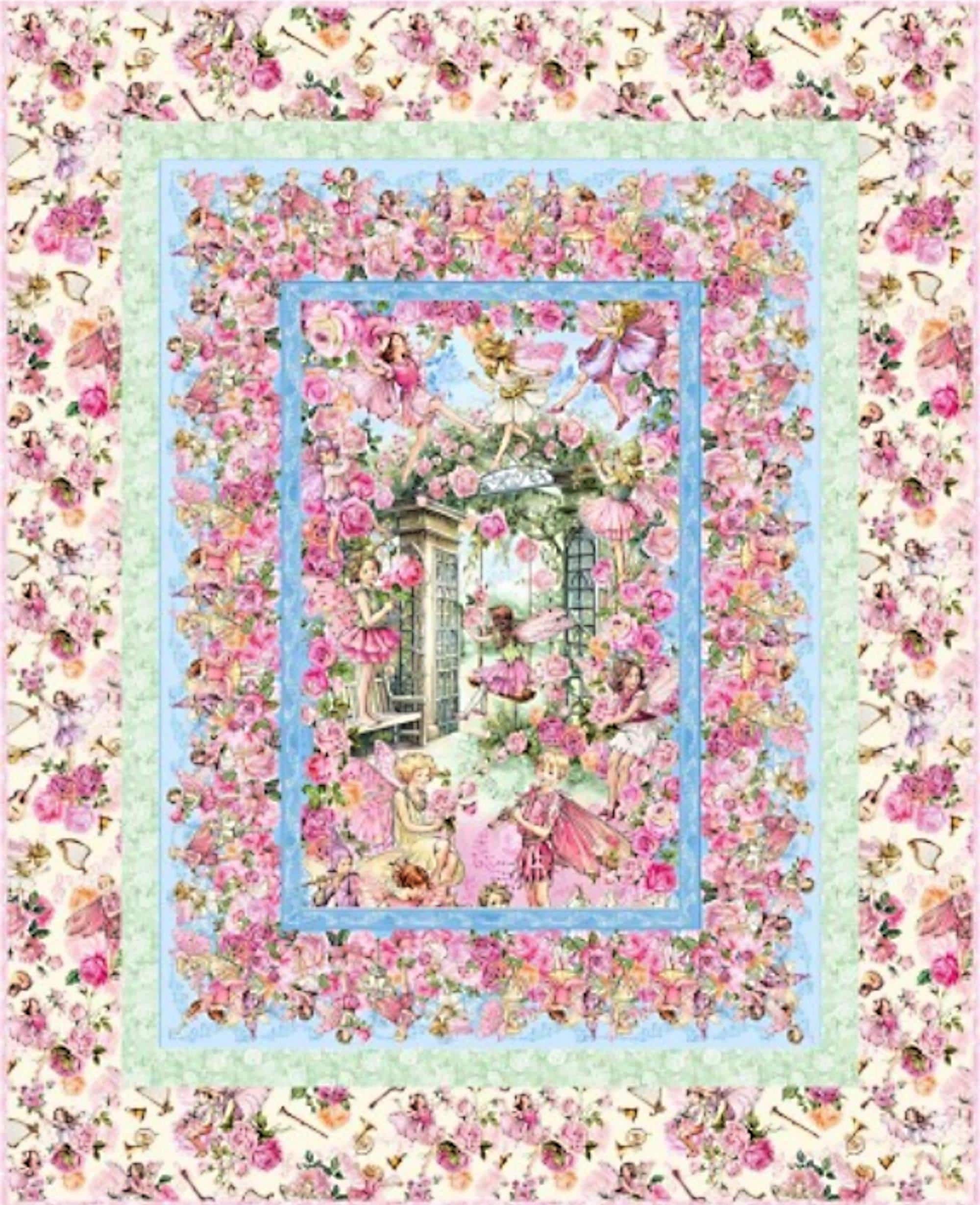 New - Spring Songs Fairy Garden Blocks - Michael Miller - 1 Panel