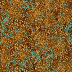 New - Crow-mazing - Rust Scrolls - Henry Glass - 1 Yard -  More Available