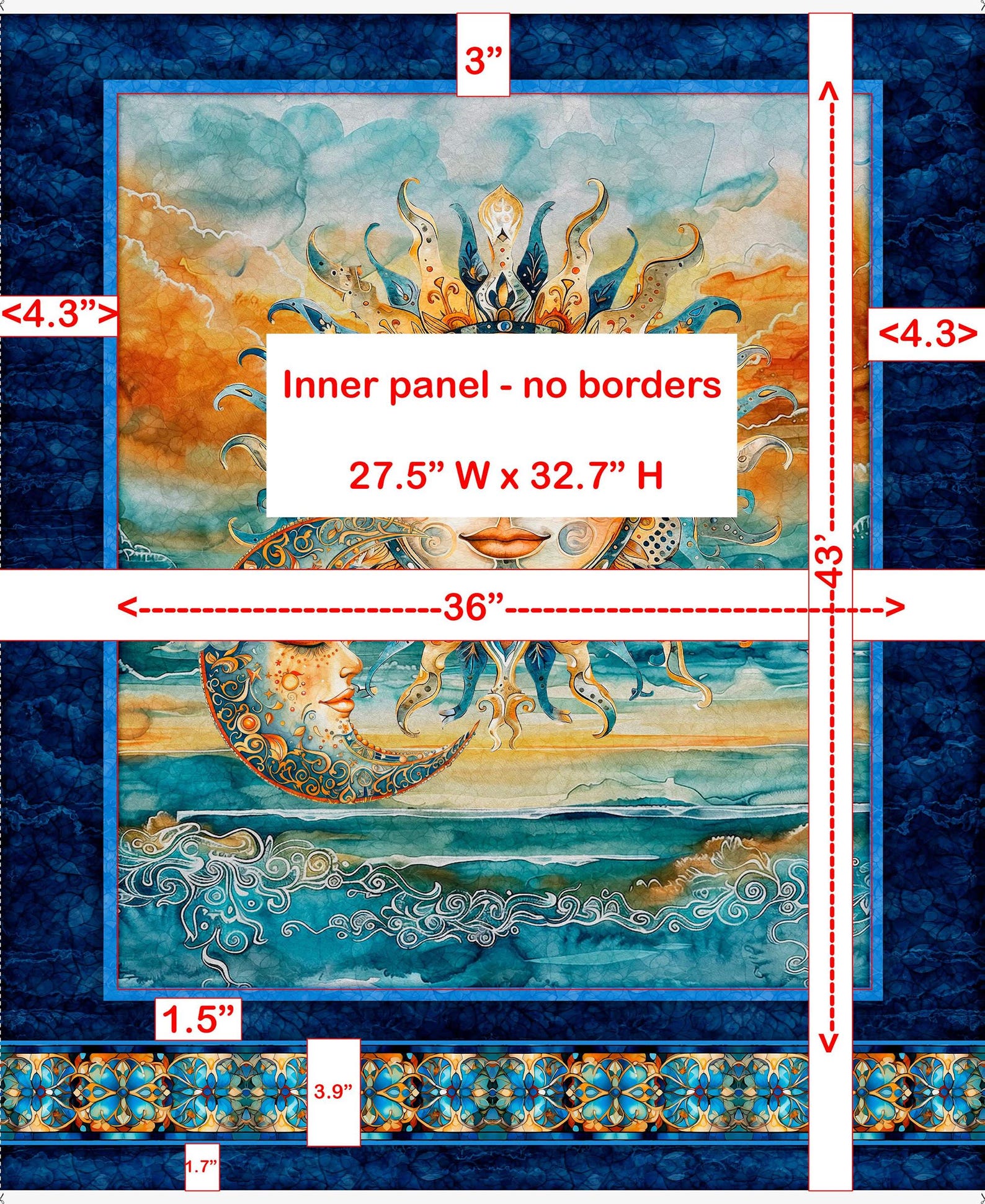Bohemian Sunrise - Morris Creative Group - QT Fabrics - 1 Yard Panel ...