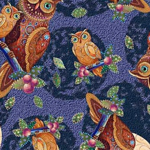 Opulent Owls Toss - QT Fabrics - 1 Yard - More Available - By the Yard