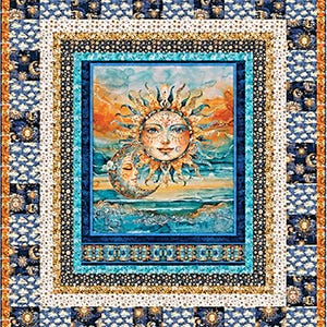 Kit de danse céleste - Boho Sunrise - QT Fabrics - l'atelier fantaisiste - dessus de kit de courtepointe 63 "x 71"