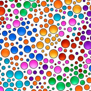 Carnivale Rainbow Dot White - Debi Payne - Quilting Treasures - Half Yard