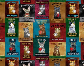 Coffee Cats - Timeless Treasures - Half Yard