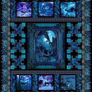 Blue Dragon Quilt Top Kit - In  the Beginning Fabric - (76.5&quot; X 92.5&quot;)