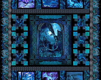 Blue Dragon Quilt Top Kit - In  the Beginning Fabric - (76.5" X 92.5")