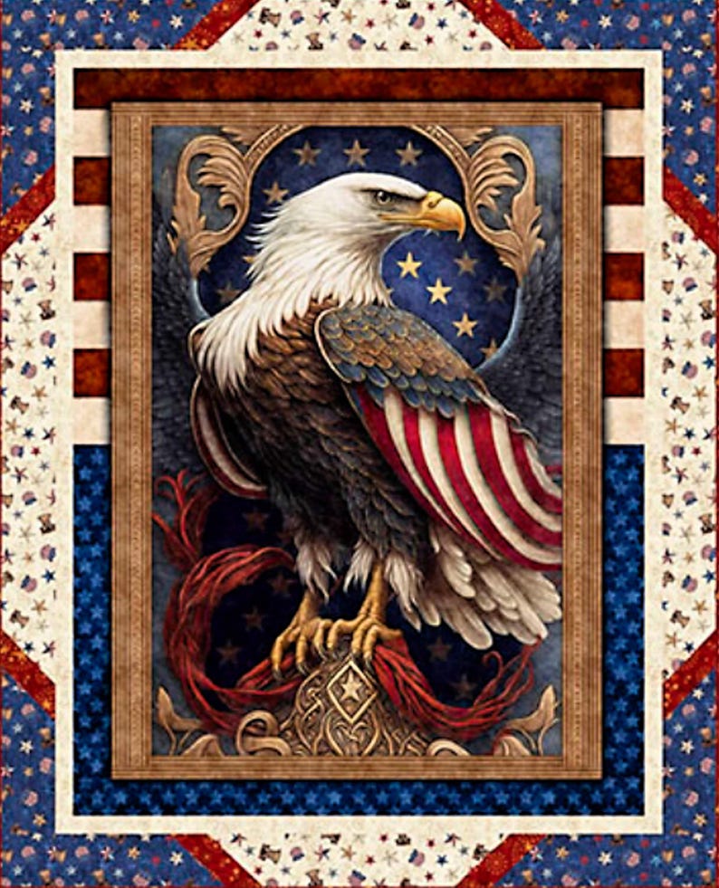 American Spirit Eagle - Morris Creative - QT Fabrics - 1 Yard Panel ...