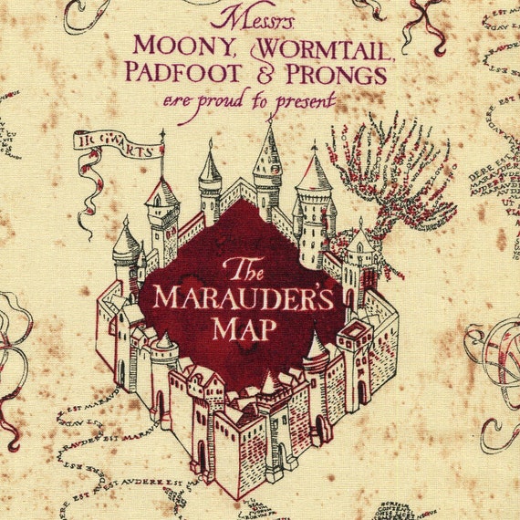 Carte du Maraudeur Harry Potter Camelot Fabrics Half Yard 