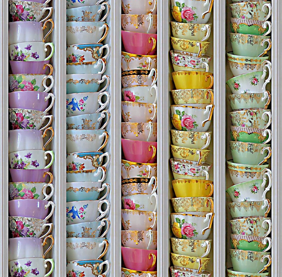 Tea for Two Border Stripe Northcott Fat Quarter Etsy