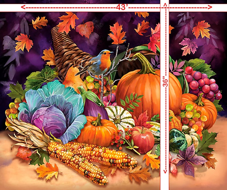 New - Cornucopia Harvest - QT Fabrics - 1 Yard Panel - More Available ...