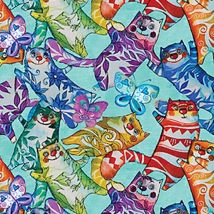 Sunshine Cats Toss - Benartex - Yardage and More Available