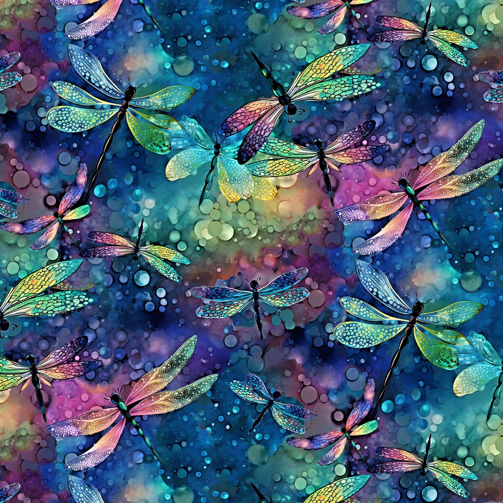 Dessus De Couette Brodé Dragonfly (Libellule) - Fait Main Aux États-Unis - Neuf, Non Finis