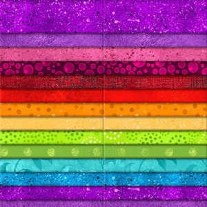 Magic Colors 40 Karat Essential Gems - Wilminton Prints - Pre-Cut 40 Strips (2.5 x 44&quot;) - Jelly Rolls