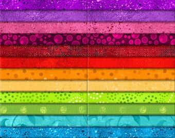 Magic Colors 40 Karat Essential Gems - Wilminton Prints - Pre-Cut 40 Strips (2.5 x 44") - Jelly Rolls