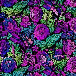 New - Vivid Jewel Floral - In the Beginning - Jason Yenter - Yardage and More Available